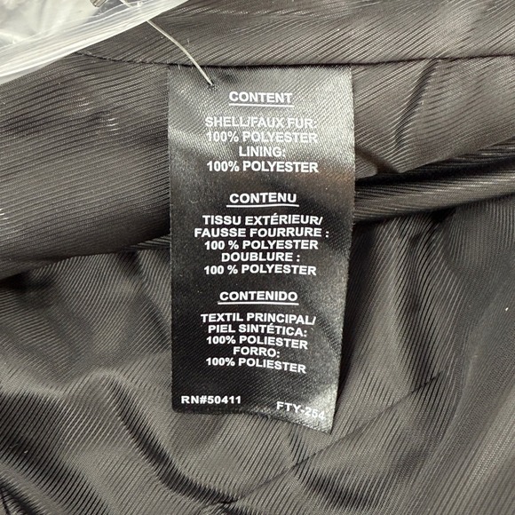 Kensie Womens Black Faux Fur Teddy Coat Double‎ Breasted Pockets Warm Winter NEW - Picture 5 of 16